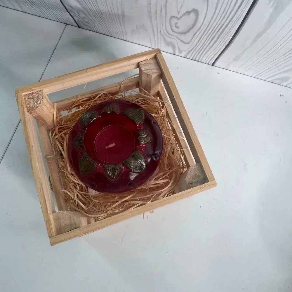 Vintage Pfalzgraff Jamberry Strawberry Candle Holder Votive Rare Pat Ferell